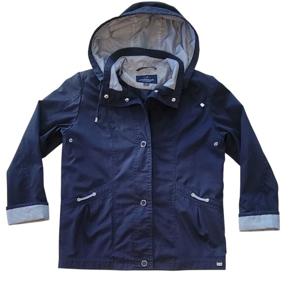 Mackintosh New England Rain or Shine Jacket with Detachable Hood Lined Navy Blue - Picture 9 of 15